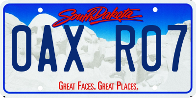 SD license plate 0AXR07