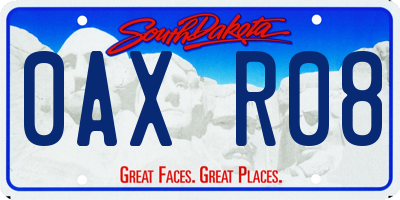 SD license plate 0AXR08