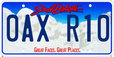SD license plate 0AXR10