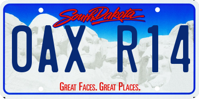 SD license plate 0AXR14