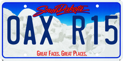 SD license plate 0AXR15