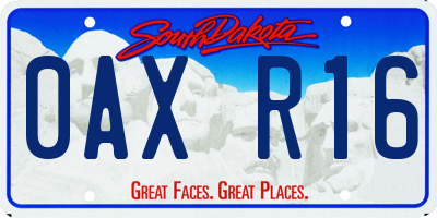 SD license plate 0AXR16