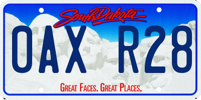 SD license plate 0AXR28