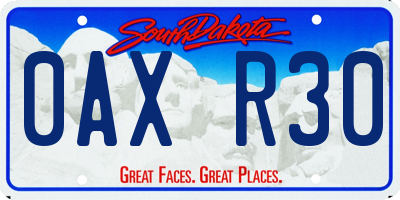 SD license plate 0AXR30