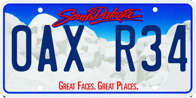 SD license plate 0AXR34