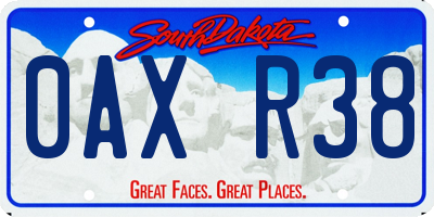 SD license plate 0AXR38