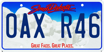 SD license plate 0AXR46