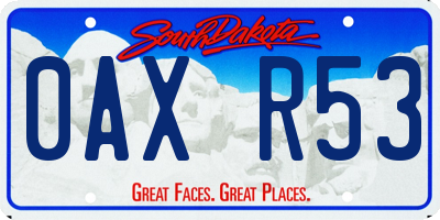 SD license plate 0AXR53