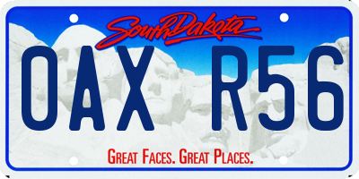 SD license plate 0AXR56