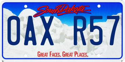 SD license plate 0AXR57