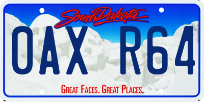 SD license plate 0AXR64