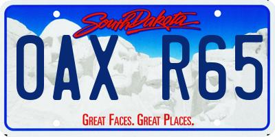 SD license plate 0AXR65