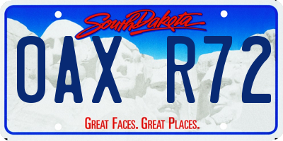 SD license plate 0AXR72