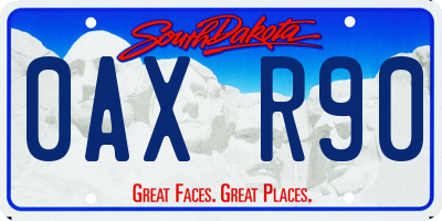 SD license plate 0AXR90