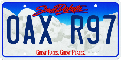 SD license plate 0AXR97