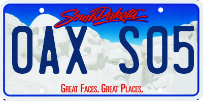 SD license plate 0AXS05