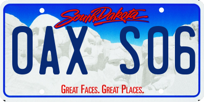 SD license plate 0AXS06