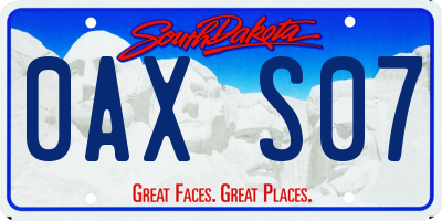 SD license plate 0AXS07