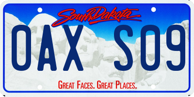 SD license plate 0AXS09