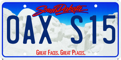 SD license plate 0AXS15