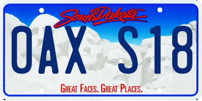 SD license plate 0AXS18