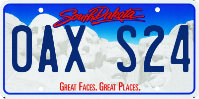 SD license plate 0AXS24