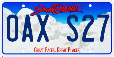 SD license plate 0AXS27