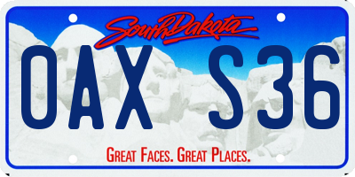 SD license plate 0AXS36