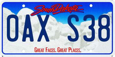 SD license plate 0AXS38