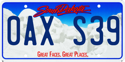 SD license plate 0AXS39