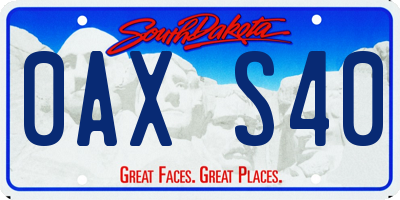 SD license plate 0AXS40