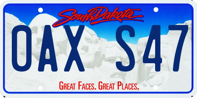 SD license plate 0AXS47