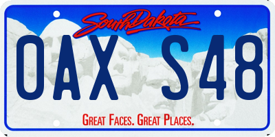 SD license plate 0AXS48