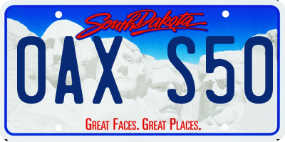 SD license plate 0AXS50