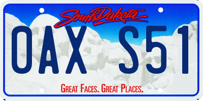 SD license plate 0AXS51