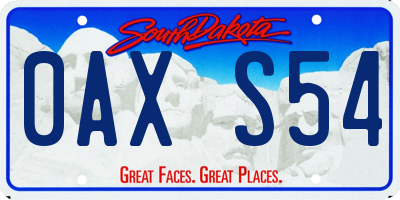 SD license plate 0AXS54