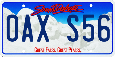 SD license plate 0AXS56