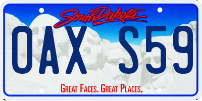 SD license plate 0AXS59
