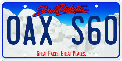 SD license plate 0AXS60