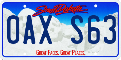 SD license plate 0AXS63