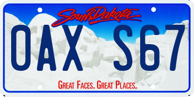 SD license plate 0AXS67