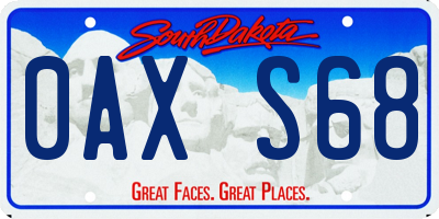 SD license plate 0AXS68