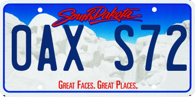 SD license plate 0AXS72