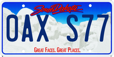 SD license plate 0AXS77