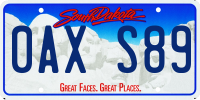 SD license plate 0AXS89