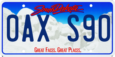 SD license plate 0AXS90