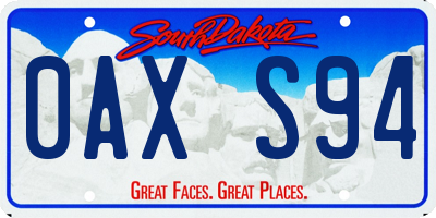 SD license plate 0AXS94