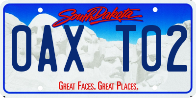 SD license plate 0AXT02
