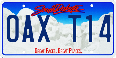 SD license plate 0AXT14