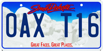 SD license plate 0AXT16